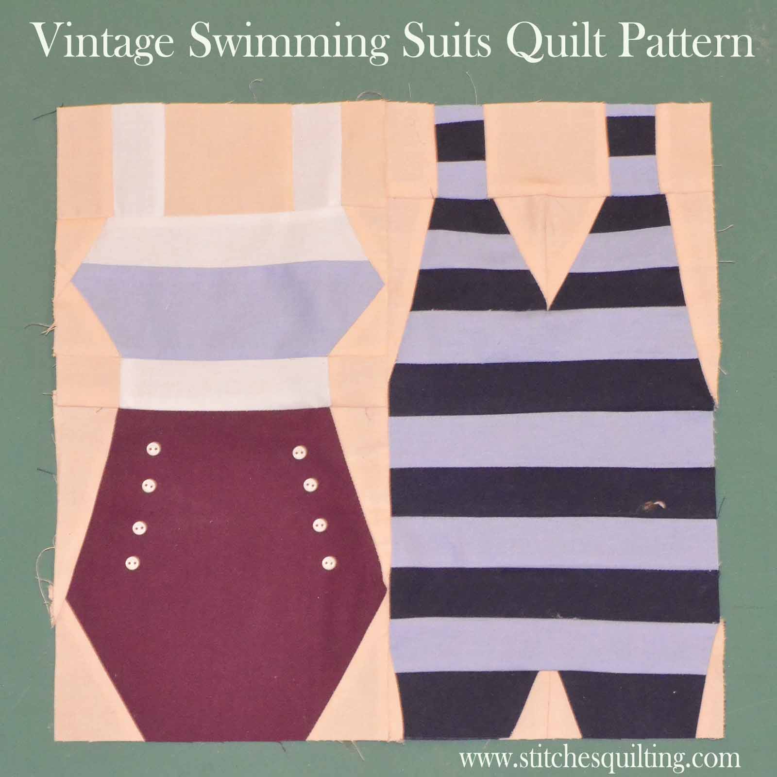 Quilt Block Vintage Swimming Suits