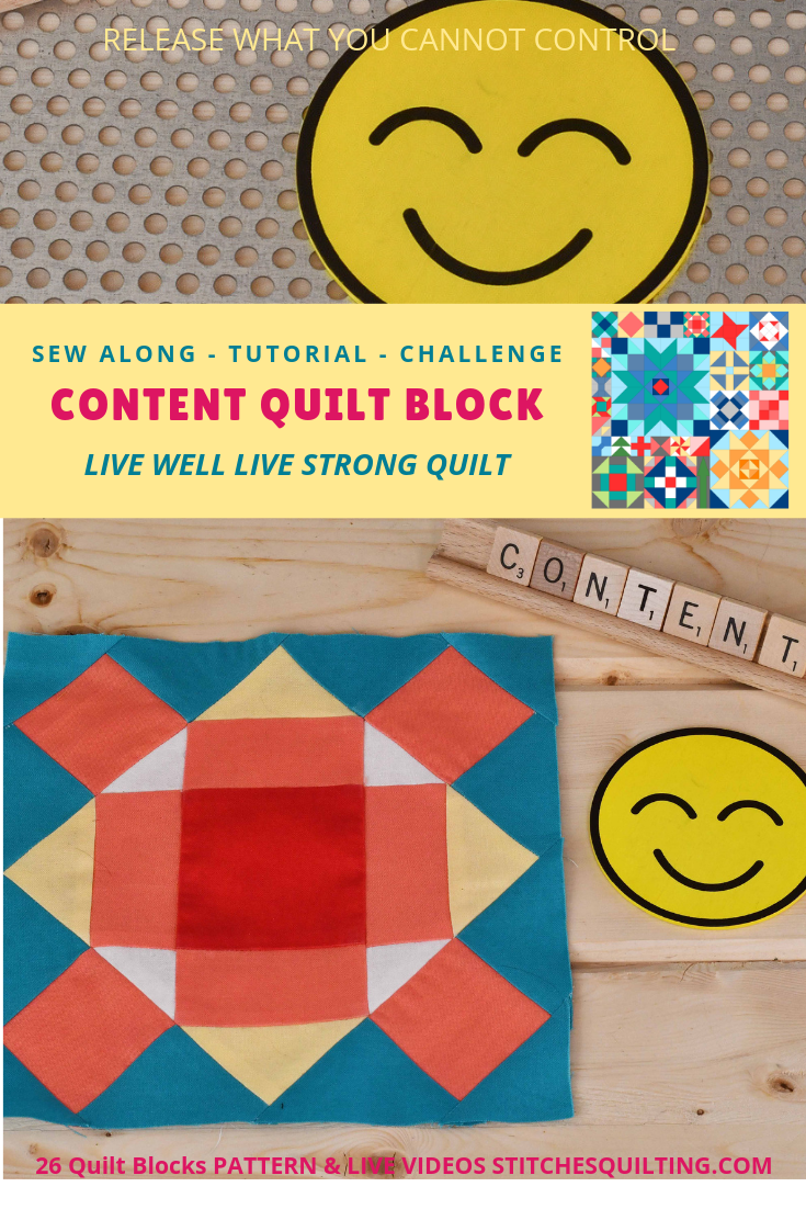 Join Us! Content Quilt Block - Live Well Live Strong Quilt Sew Along - 26 Quilt Blocks with 26 Live Weekly Videos